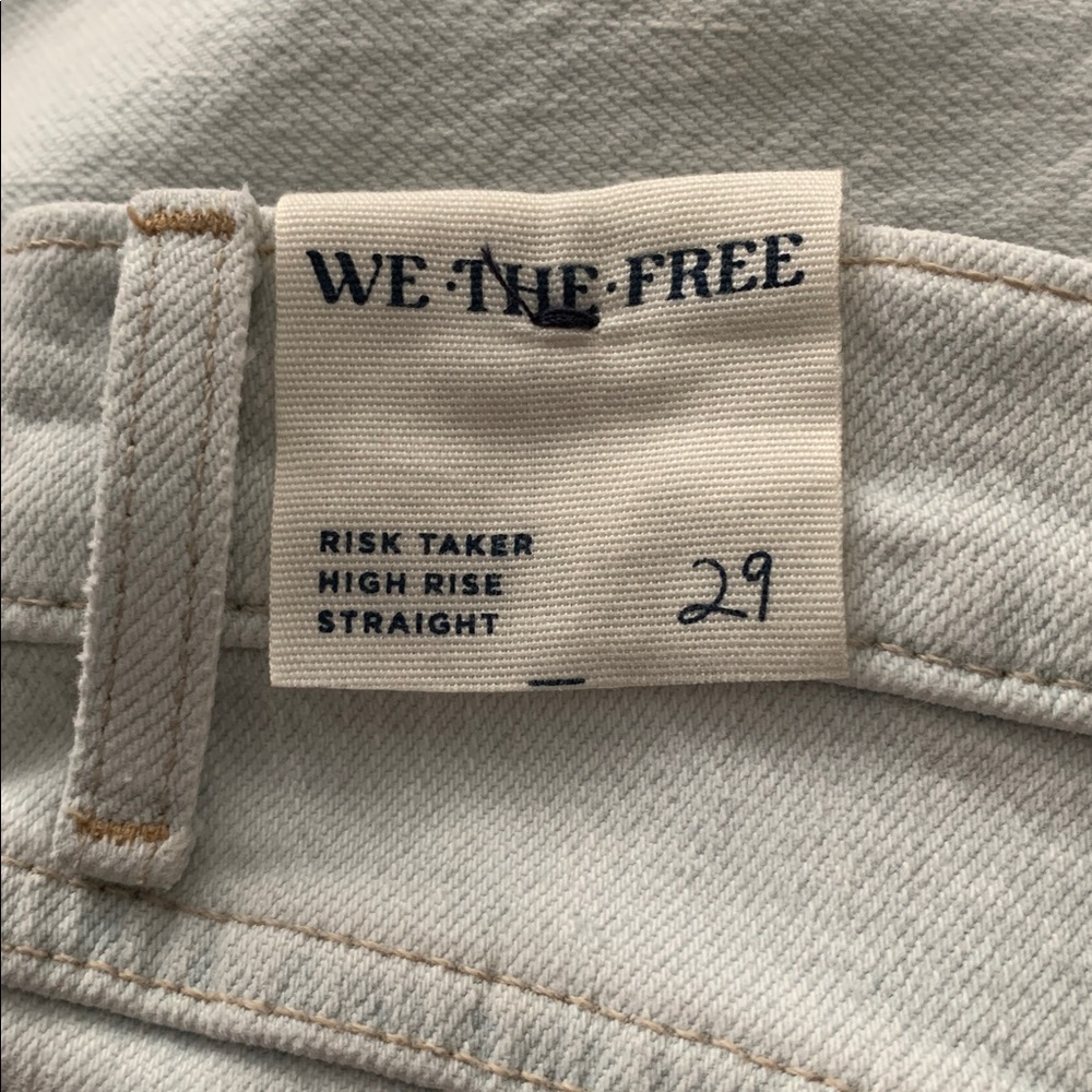 FREE PEOPLE Risk Taker High-Rise Jeans We The Free NWT Day Dream Blue Lite Wash - Picture 9 of 11